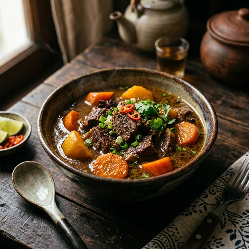 Bò hầm khoai tây cà rốt