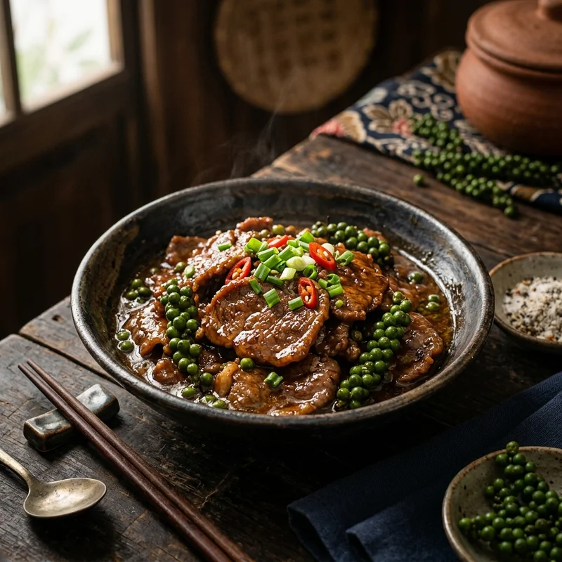 Bò rim tiêu xanh