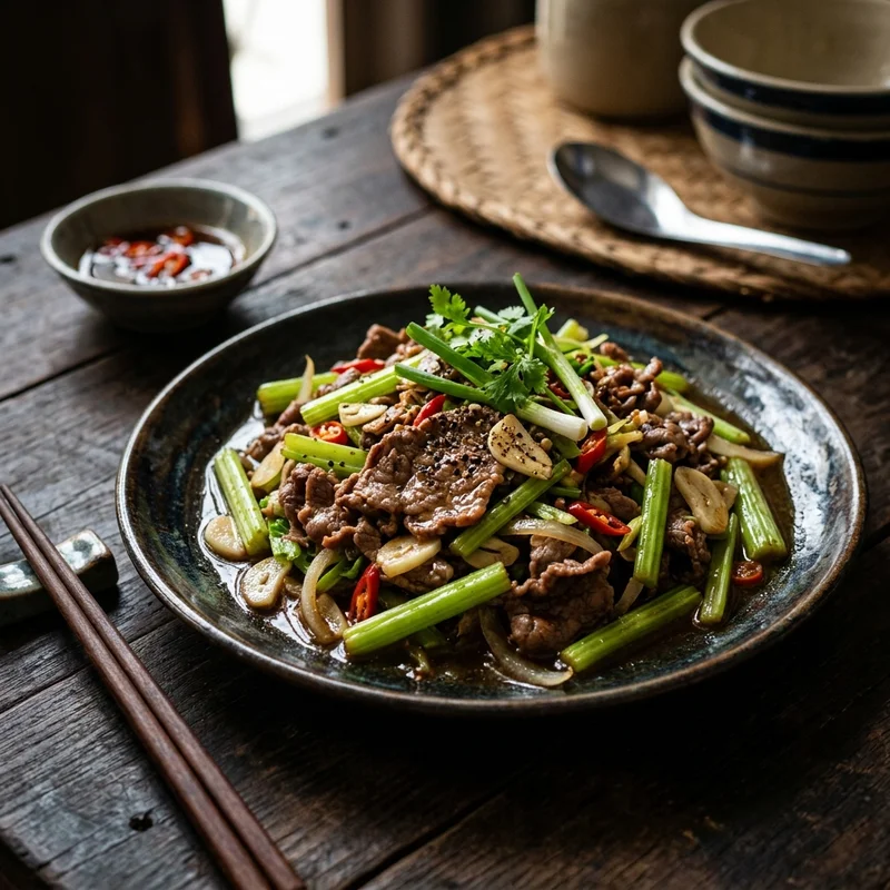 Bò xào cần tỏi