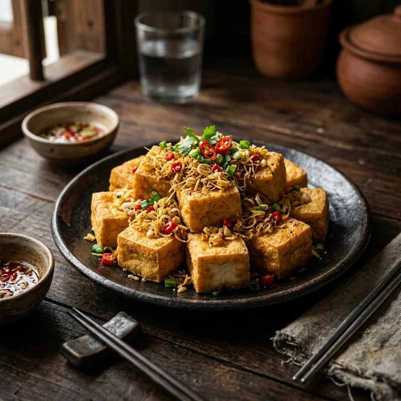 Đậu phụ chiên sả ớt