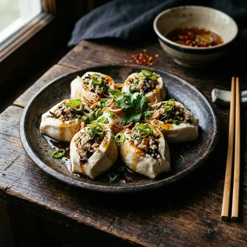 Đậu phụ nhồi thịt hấp