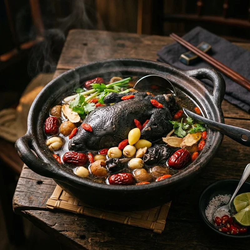 Gà hầm thuốc bắc