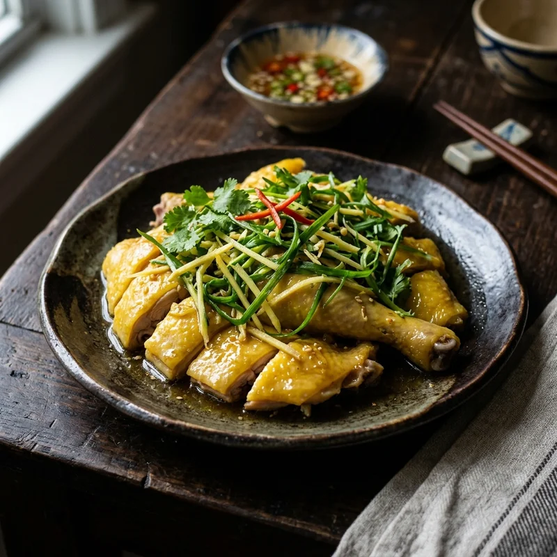 Gà hấp hành