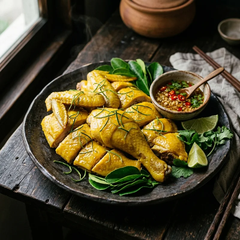 Gà luộc lá chanh