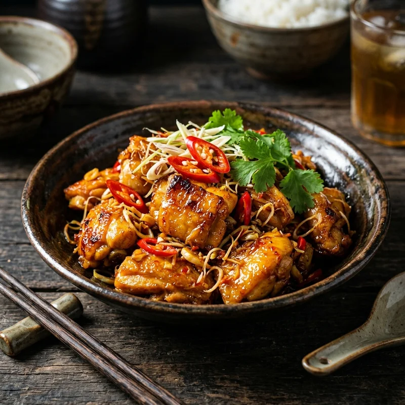 Gà xào sả ớt