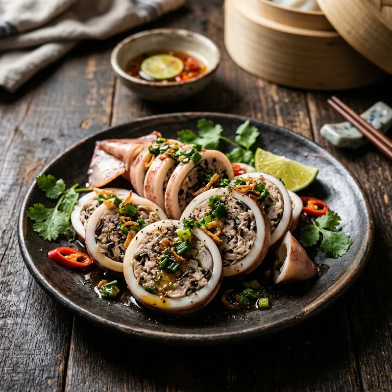 Mực nhồi thịt hấp