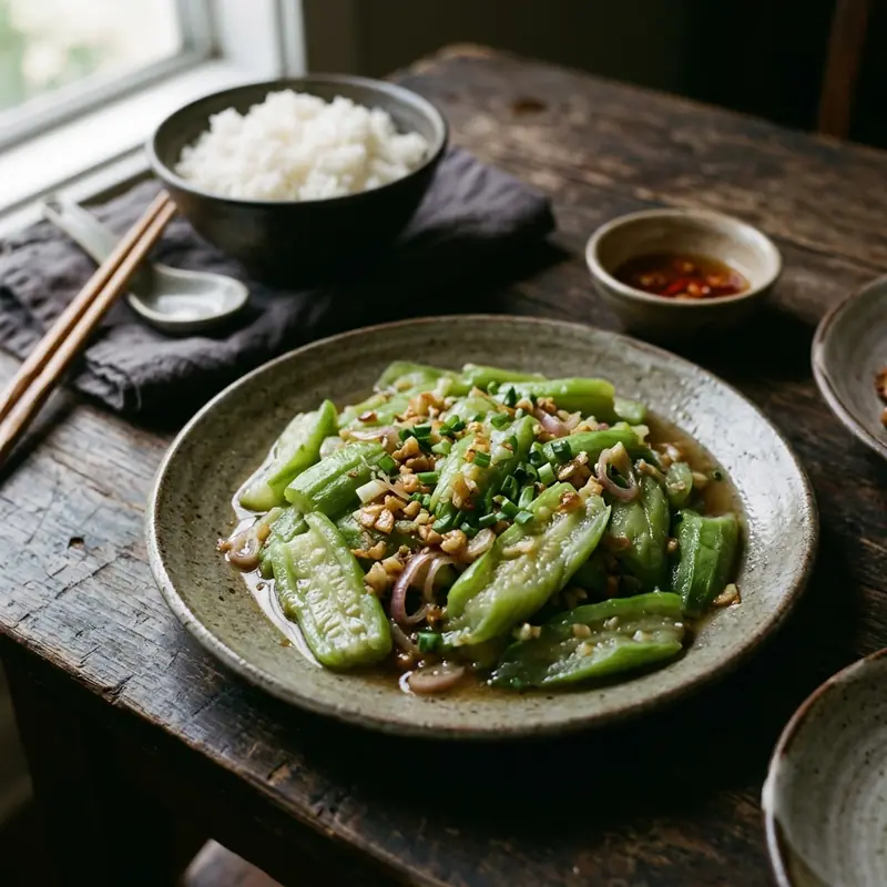 Mướp xào tỏi