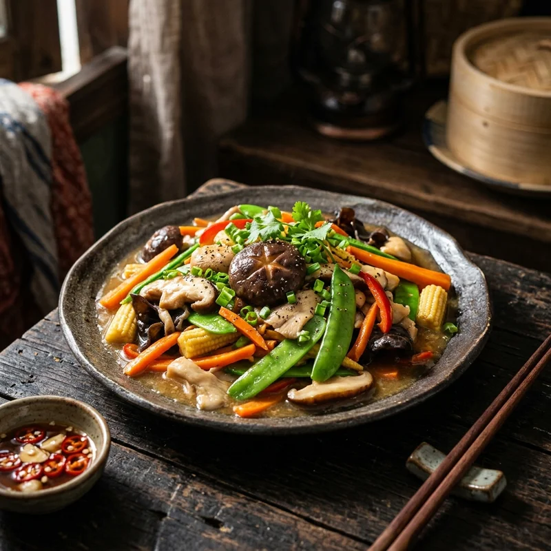 Nấm xào rau củ