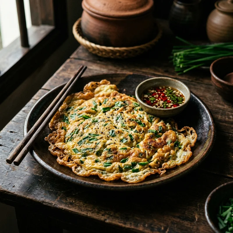 Trứng chiên lá hẹ