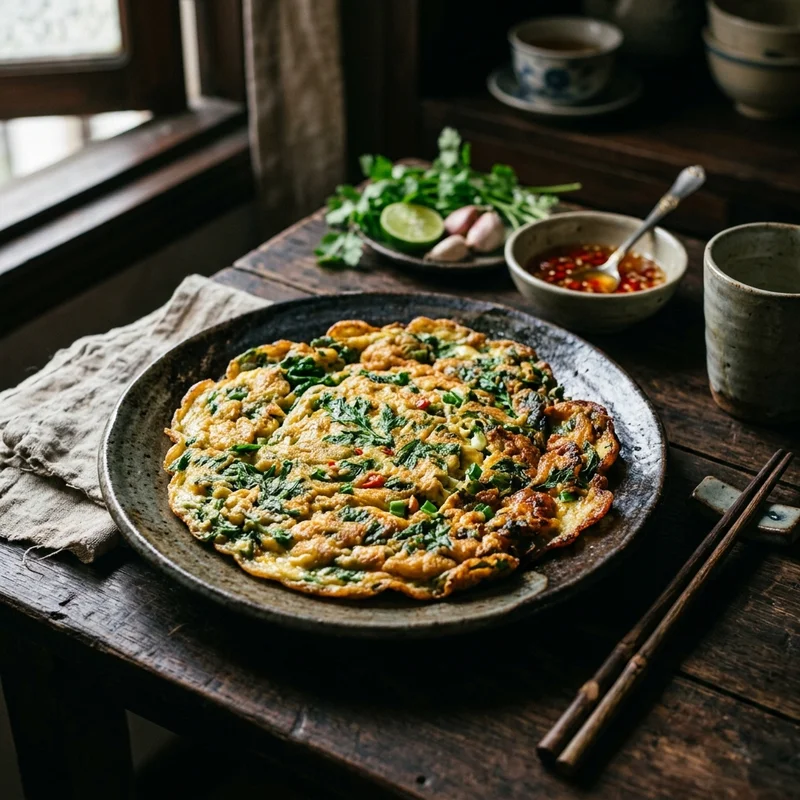 Trứng chiên ngải cứu