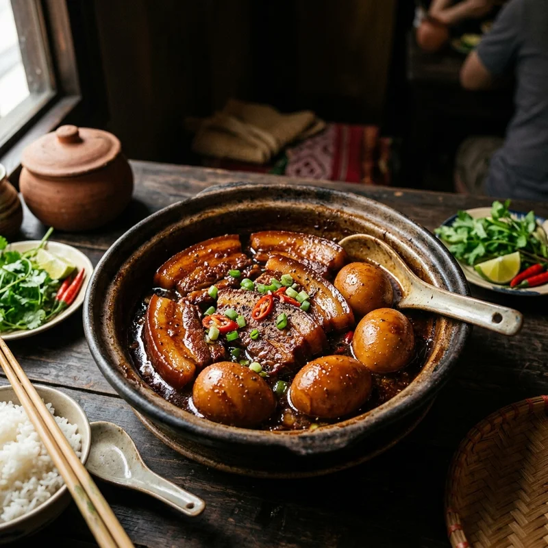 Trứng kho thịt ba chỉ