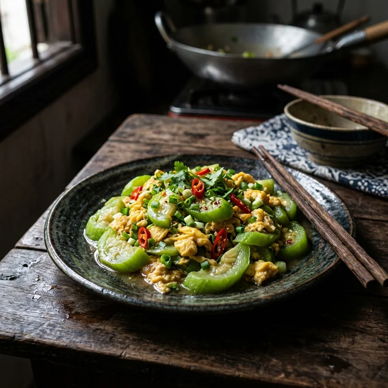 Trứng xào mướp
