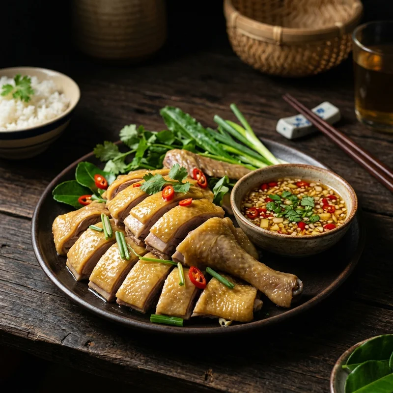 Vịt luộc chấm mắm gừng